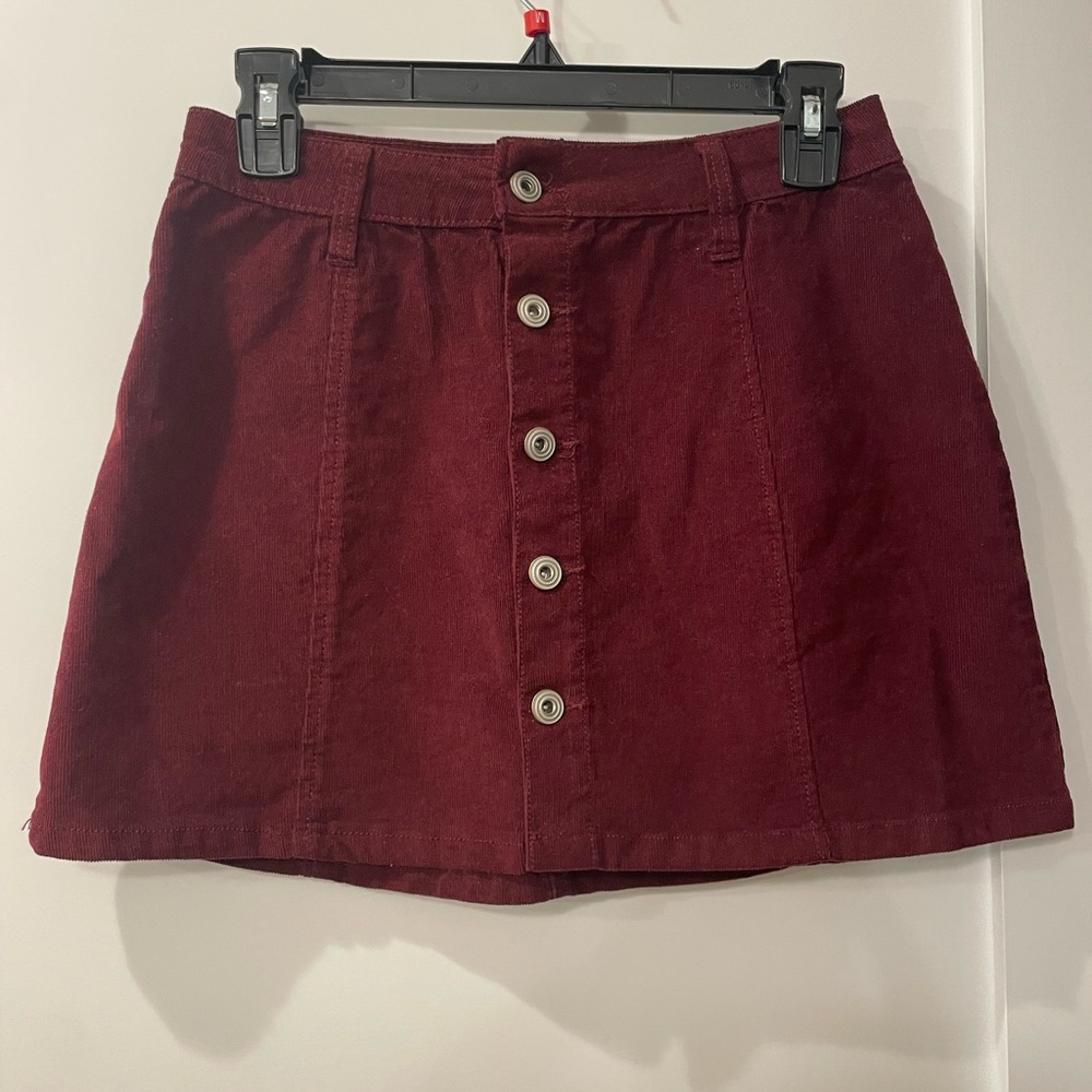 Maroon corduroy skirt